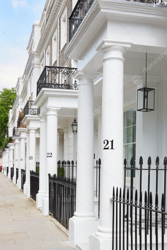 Row of White Edwardian Houses, West London