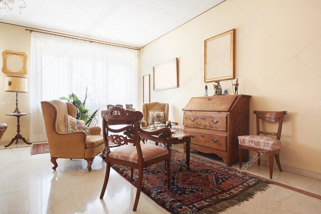 Assert frequently Homeless Living room, classic italian interior with antiquities Stock Photo by  ©AndreaA. 88399160