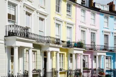 Primrose hill, İngiliz mimari renkli Londra evlerde