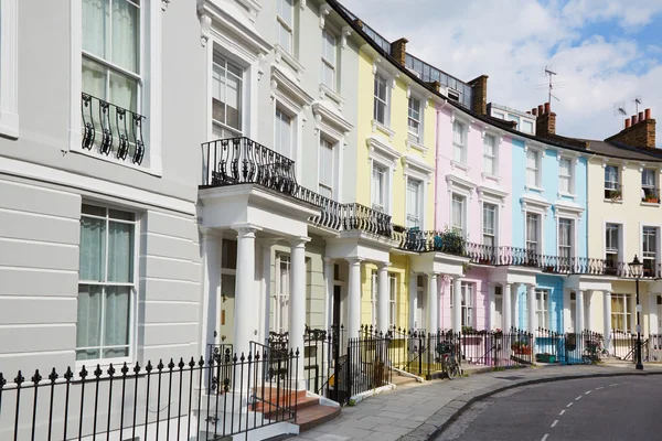 Colorful London houses in Primrose hill, english architecture — Stock Photo, Image