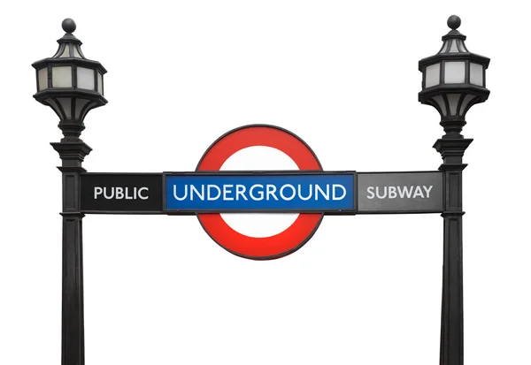 Famoso cartel del metro subterráneo público de Londres en blanco — Foto de Stock