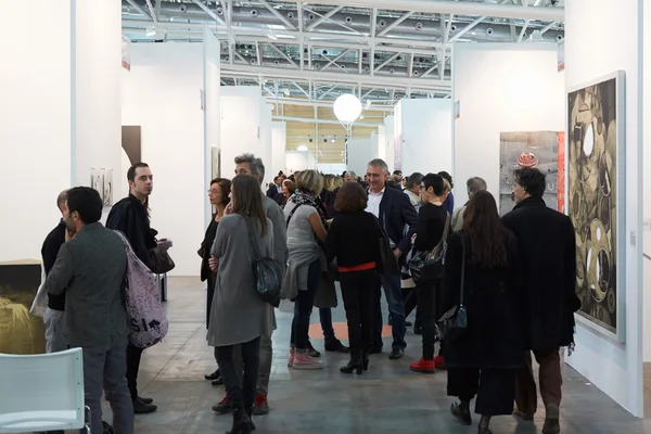 Artissima, contemporary art fair opening with crowd — стокове фото