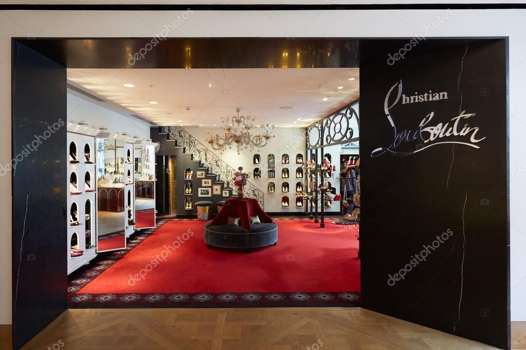 Louboutin shop in Selfridges department store in London Stock Editorial © AndreaA. #93364302