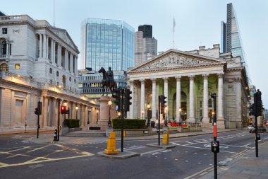 London Royal Exchange, luxury shopping centre and Bank of England clipart