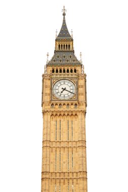 Big Ben isolated on white, clipping path included