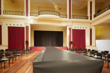 Palais de l'Europe building, empty theater interior in Menton