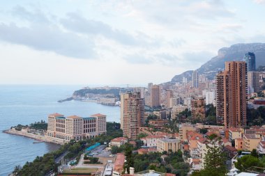 Monte Carlo Şehir Manzaralı erken sabah, Monaco
