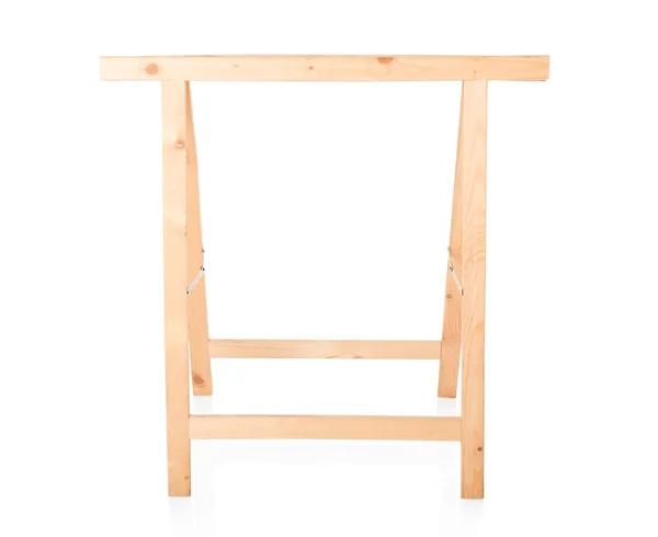 Sawhorse, Diy, elszigetelt fehér fa eszköz — Stock Fotó