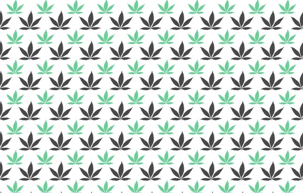 Patrón Repetido Con Hoja Marihuana Dos Tamaños Colores Diferentes Fondo — Foto de Stock