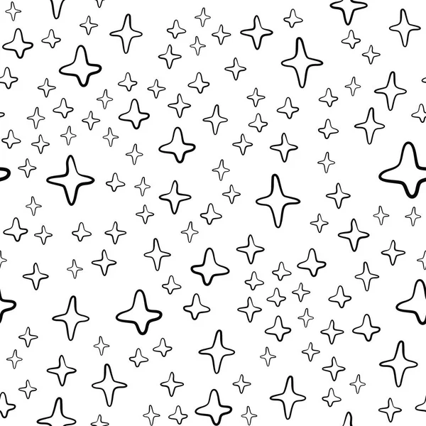 Modèle Sans Couture Avec Des Étoiles Noires Sur Fond Blanc — Image vectorielle