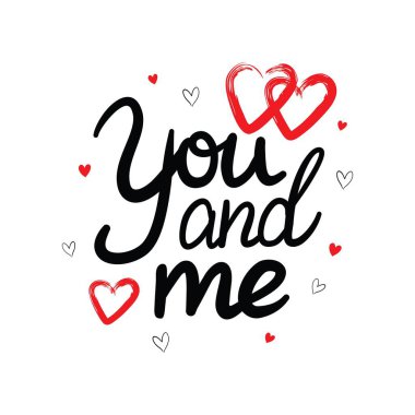 Kalpli sevgililer günün kutlu olsun. Elle çizilmiş romantik ifade. Romantik el çizimi cümlesi. Vektör illüstrasyonu