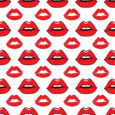 Beyaz arka planda ruj izi olan kusursuz bir iz. Vektör arkaplanı