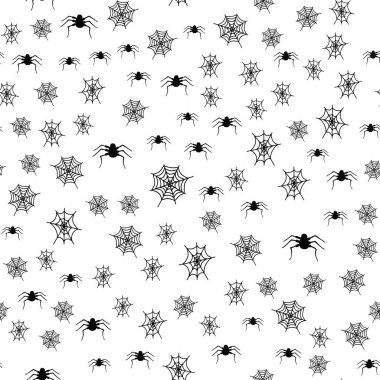 Örümcek ağı. Cadılar bayramı için siyah ve beyaz vektör deseni