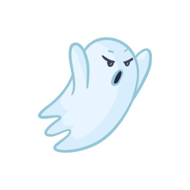 Cadılar Bayramı hayaletleri Vektör karikatür çizimleri. Beyaz arkaplandaki izole nesneler. Elle çizilmiş biçim.