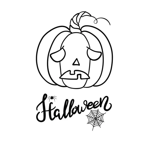 Calabaza Halloween Concepto Vectorial Estilo Garabato Boceto Ilustración Dibujada Mano — Vector de stock