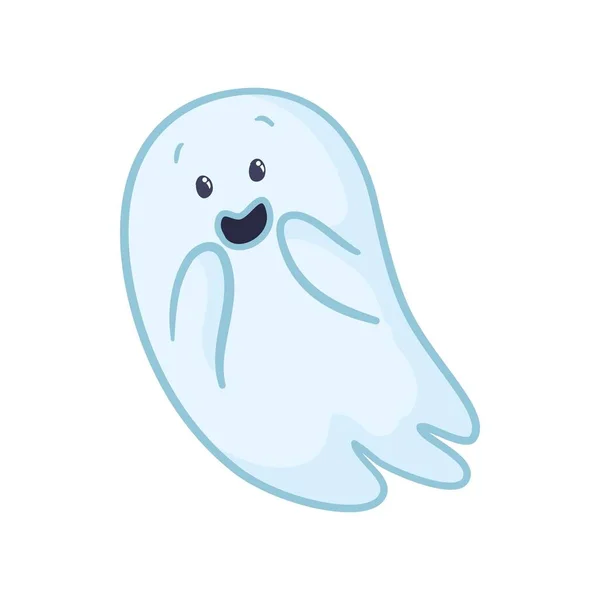 Fantasmas Halloween Ilustrações Desenhos Animados Vetoriais Objetos Isolados Sobre Fundo — Vetor de Stock