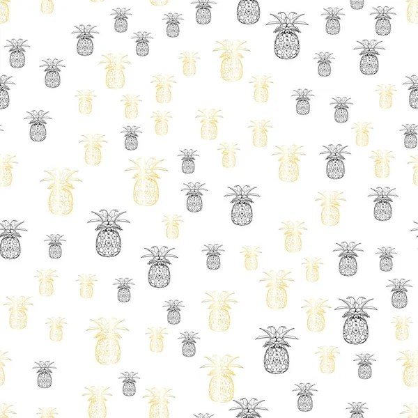 Бесшовный Повторяющийся Рисунок Ананасами Золоте Современный Текстиль Открытки Плакат Дизайн — стоковый вектор