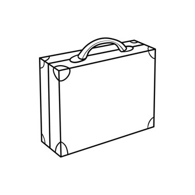 Beyaz arka planda bavulun çizimi, izole edilmiş.