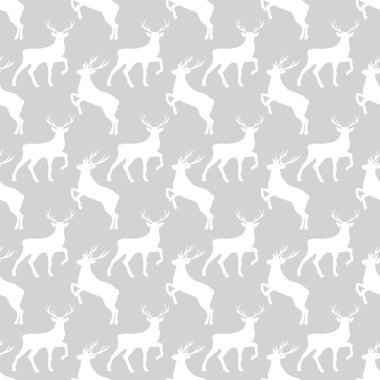 Kusursuz geyik deseni. Vektör Arkaplanı. Geyik Siluetleri.