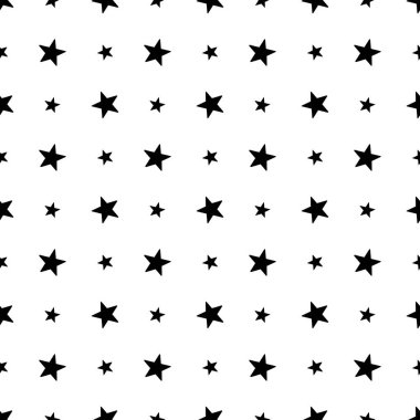 Beyaz arkaplan deseninde kusursuz Yıldız Monokrom Arkaplanı