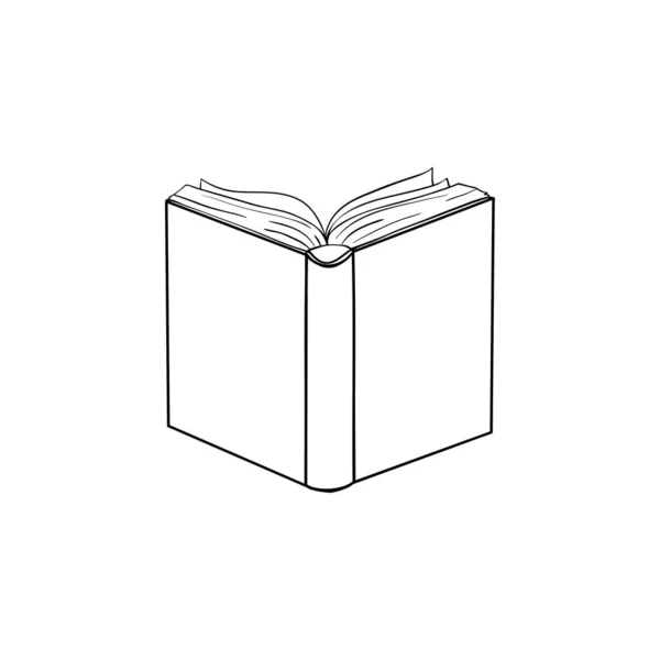 Vector Sketch Illustration Blank Open Book Stack Books — Stock Vector