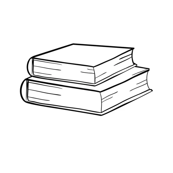 Libros Bosquejo Vector Ilustración Blanco Negro Dibujado Mano Estilo Boceto — Vector de stock