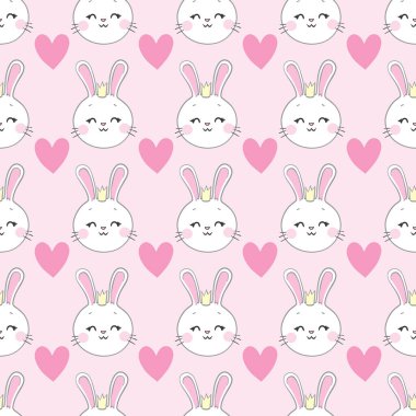 Kusursuz desen, kumaş ve dekor için tavşan vektör sanat arka plan tasarımı. Vektör, resimleme.