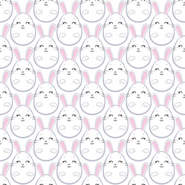Kusursuz desen, kumaş ve dekor için tavşan vektör sanat arka plan tasarımı. Vektör, resimleme.