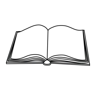 kitap taslak vektörü ve illüstrasyon, siyah ve beyaz, el çizimi, çizim tarzı, beyaz arkaplanda izole edilmiş.