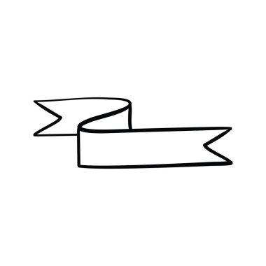 Black Sketch Ribbons 'ın Vektörü. Beyaz arkaplanda boş pankartlar.