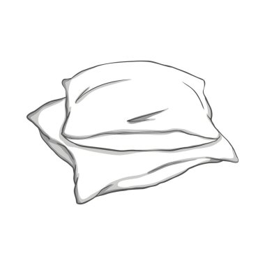 Yastık İnce Çizgisi simgesi, uyku sembolü, beyaz arkaplanda izole edilmiş, vektör çizimi