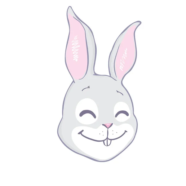 Hand Drawn Cute Rabbit Sketch Vector Illustration Children Print Shirt — Stock Vector