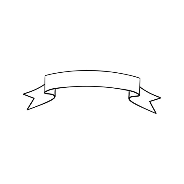 Vektor Black Sketch Ribbons Tomma Banderoller Vit Bakgrund — Stock vektor