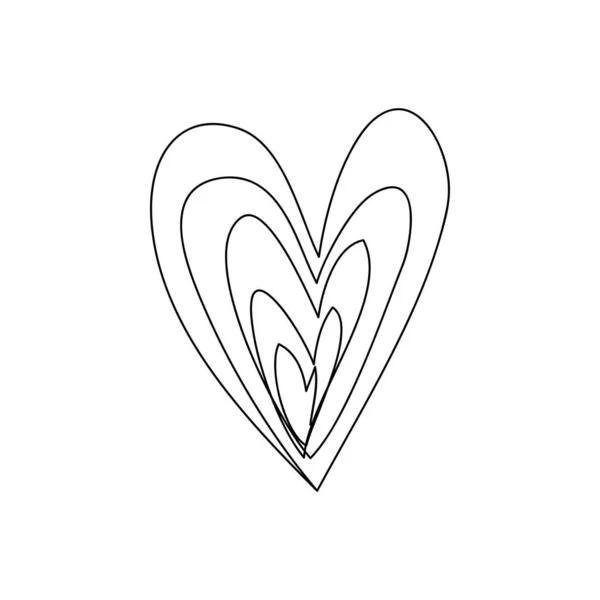 Doodle Hand Drawn Heart Shaped White Background Vector Illustration — Stock Vector