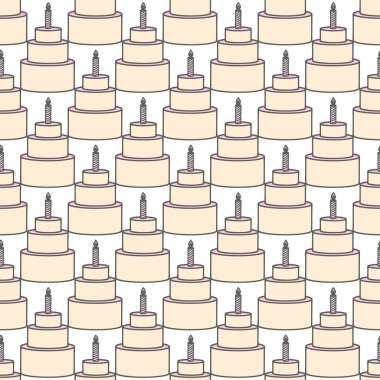 Güzel desen. Pasta ve kek kutlaması için kusursuz bir altyapı. Vektör illüstrasyonu