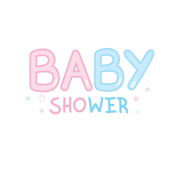 Inbjudningskort För Baby Shower Kalligrafi Bokstäver Vit Bakgrund Vektor Illustration — Stock vektor