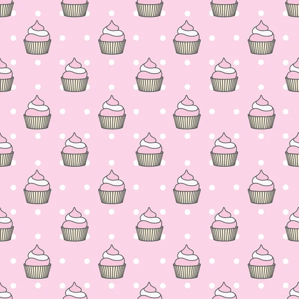 Süßes Muster Nahtloser Hintergrund Für Ein Kuchen Und Tortenfest Vektorillustration — Stockvektor