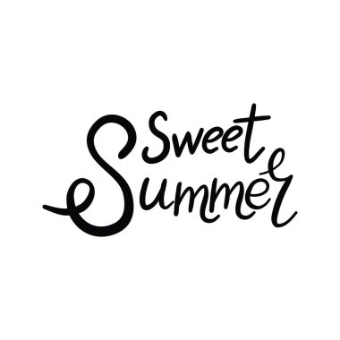 Yaz Tatili 'nin beyaz arka planda izole edilmiş fırça harfleri. Vektör illüstrasyonu.