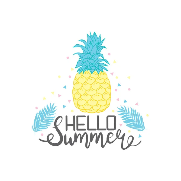 Handgeschriebener Text Sommer Kalligraphische Saisonbezeichnung Vector Vintage Illustration — Stockvektor