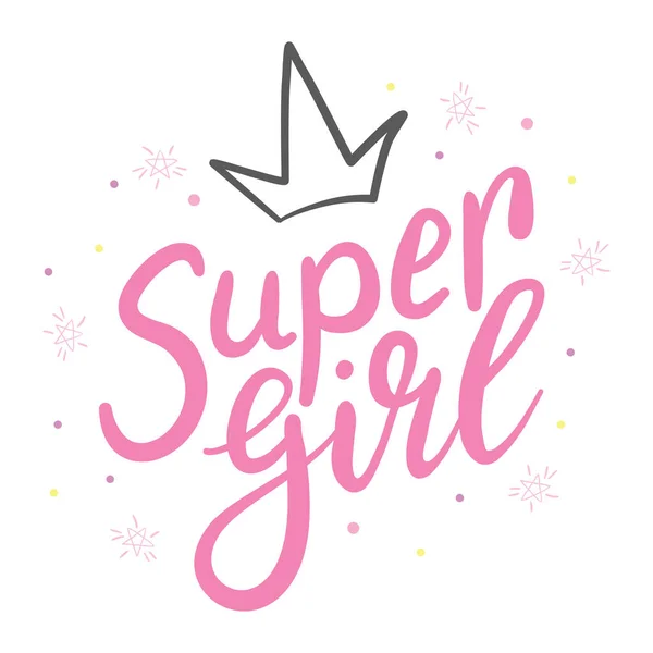 Lettering Girls Typography Illustration Vector Girl Clothes — Stock Vector