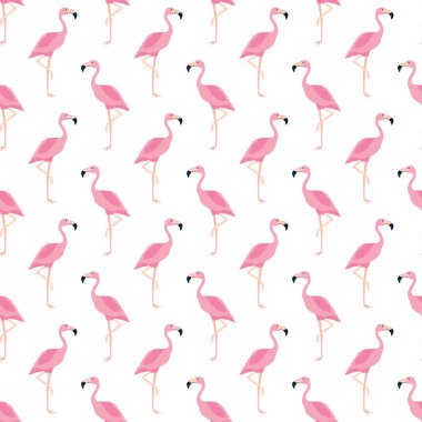 Kusursuz desen, flamingo sanat arka plan tasarımı kumaş ve dekor için. Vektör, resimleme
