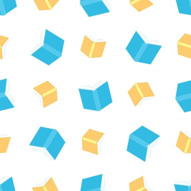 Beyaz arka plandaki çocuklar için şirin kitaplarla elle çizim yapan vektör..