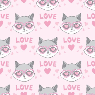 Sevimli bebek rakunların kusursuz deseni. Çocuk vektör arkaplanı