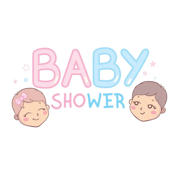 Projekt Listowy Zaproszenia Baby Shower Wektor Ilustracja — Wektor stockowy