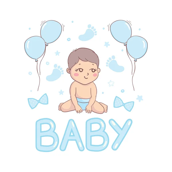 Template Babydouchekaart Baby Douche Nodig Uit Met Baby — Stockvector