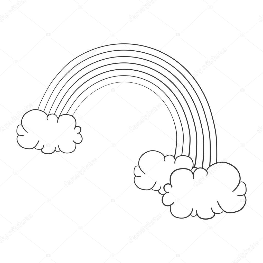 Vector doodle illustration. Line rainbow can be used for wallpapers, pattern fills, web page backgrounds,surface textures.