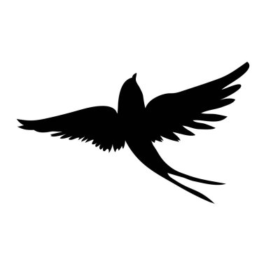 Silüeti yut. Beyaz arka planda yalıtılmış kırlangıç. vektör illüstrasyonu