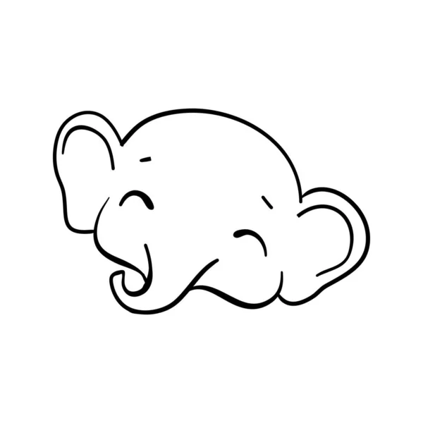 Een Tekenfilmolifant Doodle Illustratie Vector Leuke Vector Olifant — Stockvector