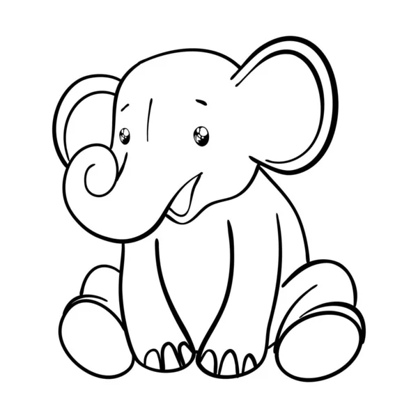 Een Tekenfilmolifant Doodle Illustratie Vector Leuke Vector Olifant — Stockvector