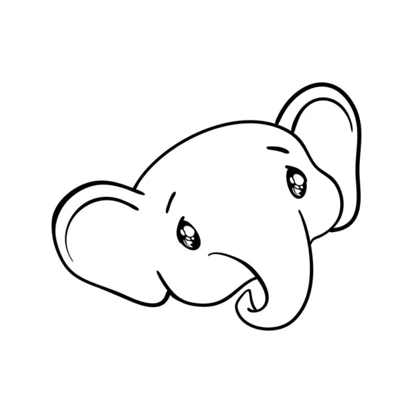 Desenho Desenho Animado Elefante Doodle Ilustração Vetor Elefante Vector Bonito —  Vetores de Stock